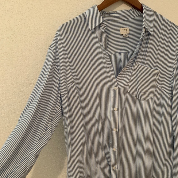Target - A New Day - Blue striped button up - Picture 2 of 4